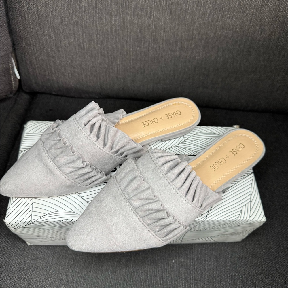 Chase + Chloe Gray Women's Mules
